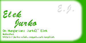 elek jurko business card